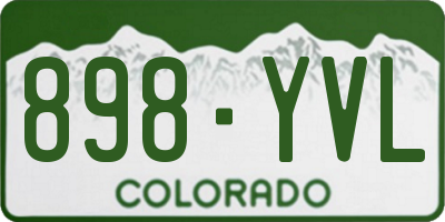 CO license plate 898YVL