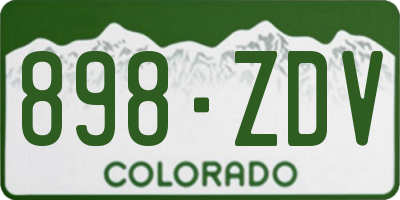 CO license plate 898ZDV