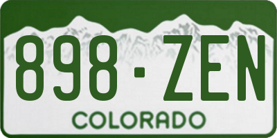 CO license plate 898ZEN