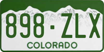 CO license plate 898ZLX