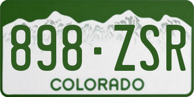 CO license plate 898ZSR