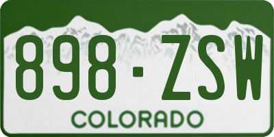 CO license plate 898ZSW
