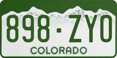 CO license plate 898ZYO