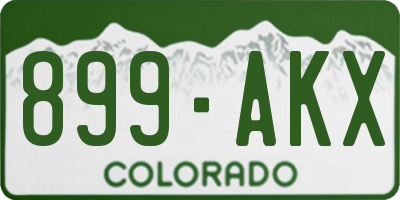 CO license plate 899AKX