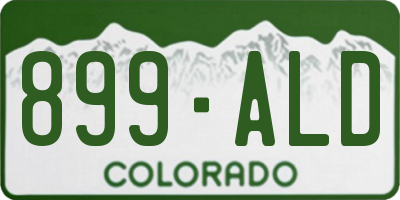 CO license plate 899ALD