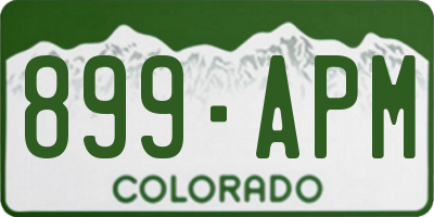 CO license plate 899APM