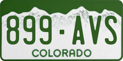 CO license plate 899AVS