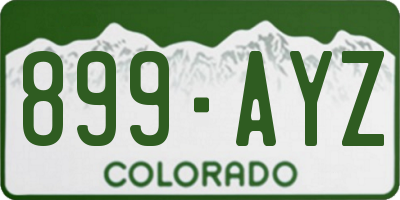 CO license plate 899AYZ