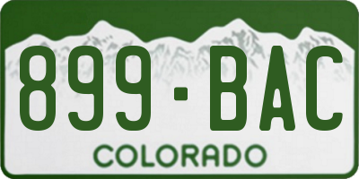 CO license plate 899BAC