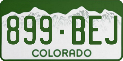 CO license plate 899BEJ