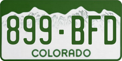 CO license plate 899BFD