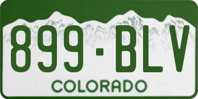 CO license plate 899BLV