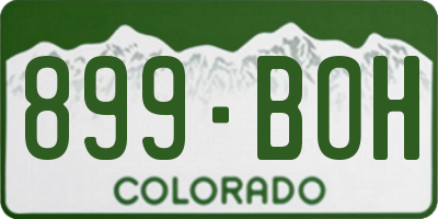 CO license plate 899BOH