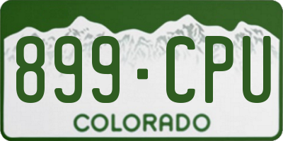 CO license plate 899CPU