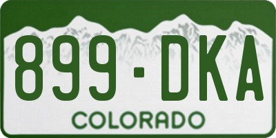 CO license plate 899DKA
