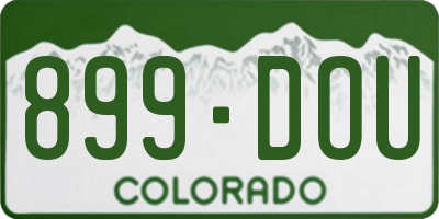 CO license plate 899DOU