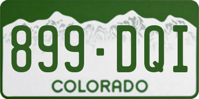 CO license plate 899DQI
