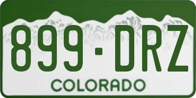 CO license plate 899DRZ