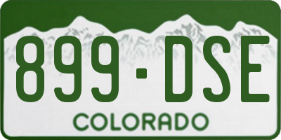 CO license plate 899DSE
