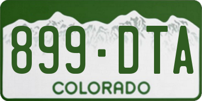 CO license plate 899DTA