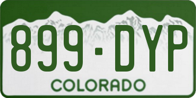 CO license plate 899DYP