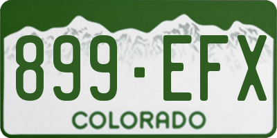 CO license plate 899EFX