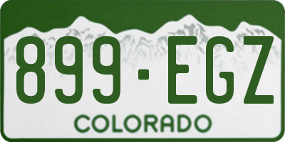 CO license plate 899EGZ