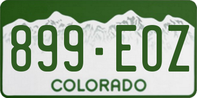 CO license plate 899EOZ