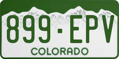 CO license plate 899EPV