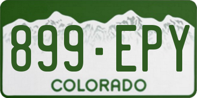 CO license plate 899EPY