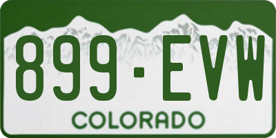 CO license plate 899EVW