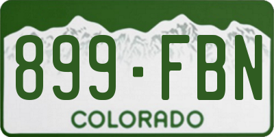 CO license plate 899FBN