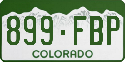 CO license plate 899FBP