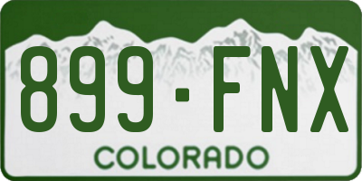 CO license plate 899FNX