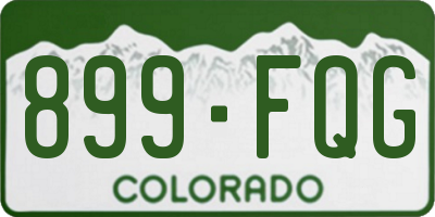 CO license plate 899FQG