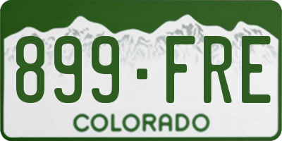 CO license plate 899FRE