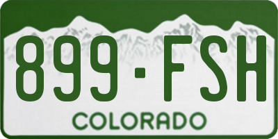 CO license plate 899FSH