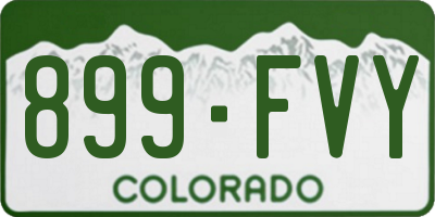 CO license plate 899FVY