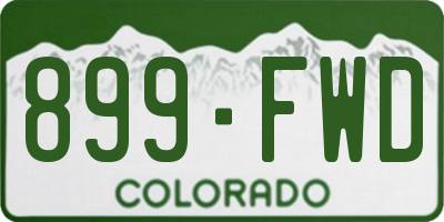 CO license plate 899FWD