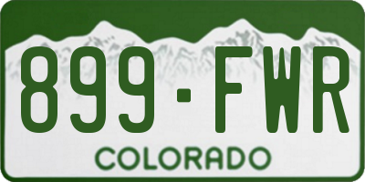 CO license plate 899FWR
