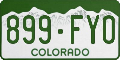 CO license plate 899FYO
