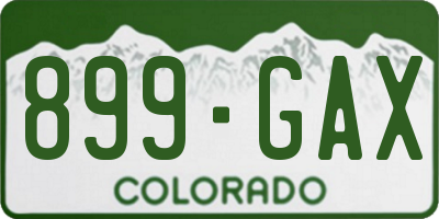 CO license plate 899GAX