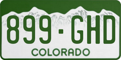 CO license plate 899GHD