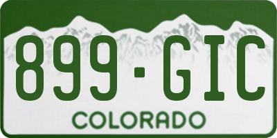 CO license plate 899GIC