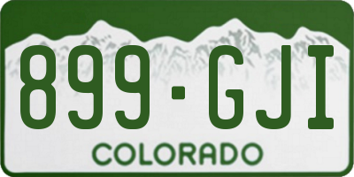 CO license plate 899GJI