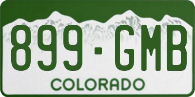CO license plate 899GMB