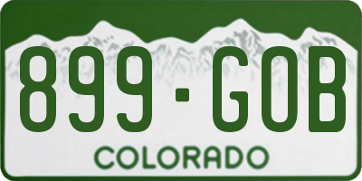 CO license plate 899GOB