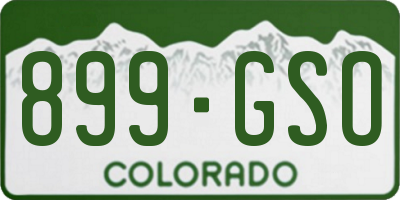 CO license plate 899GSO
