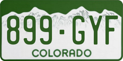 CO license plate 899GYF