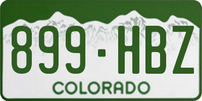 CO license plate 899HBZ